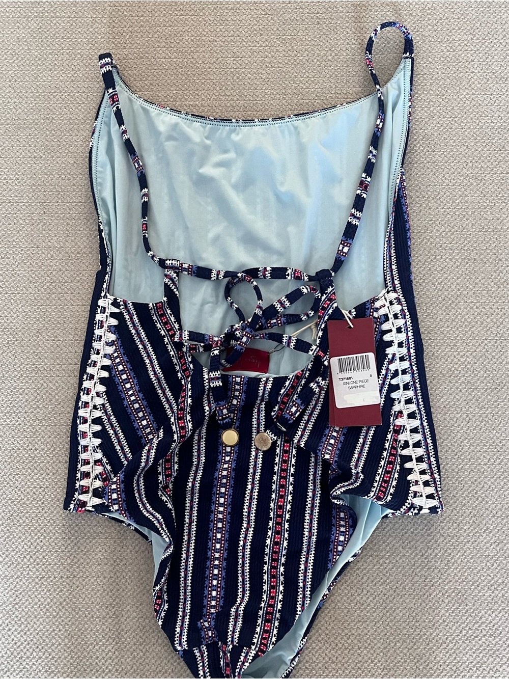 Navy patterned One-Piece - Picture 3 of 4